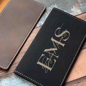 Personalized Leather Checkbook Cover, Custom Name Checkbook Holder, Company Logo Leather Checkbook, Corporate Employee Gifts, Bulk Order