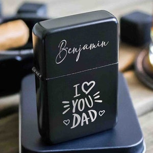Personalized Lighter for Dad, Custom Lighter Case Monogram, Father&#39;s Day Gift Lighter, Engraved Lighter, Gift For Him, Best Dad Present