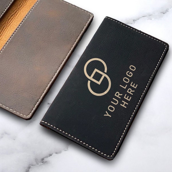 Personalized Leather Checkbook Cover, Custom Name Checkbook Holder, Company Logo Leather Checkbook, Corporate Employee Gifts, Bulk Order