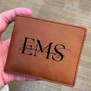 Cartera de cuero plegable con logotipo personalizado grabado, cartera con logotipo de empresa, cartera de cuero con logotipo comercial, obsequios corporativos, obsequios para empleados, obsequios para clientes