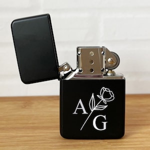 Personalized Lighter, Monogram Lighter, Best Man Gift, Black Lighter, Engraved Lighter, Custom Cigar Lighter, Gifts For Dad, Groomsman Gifts