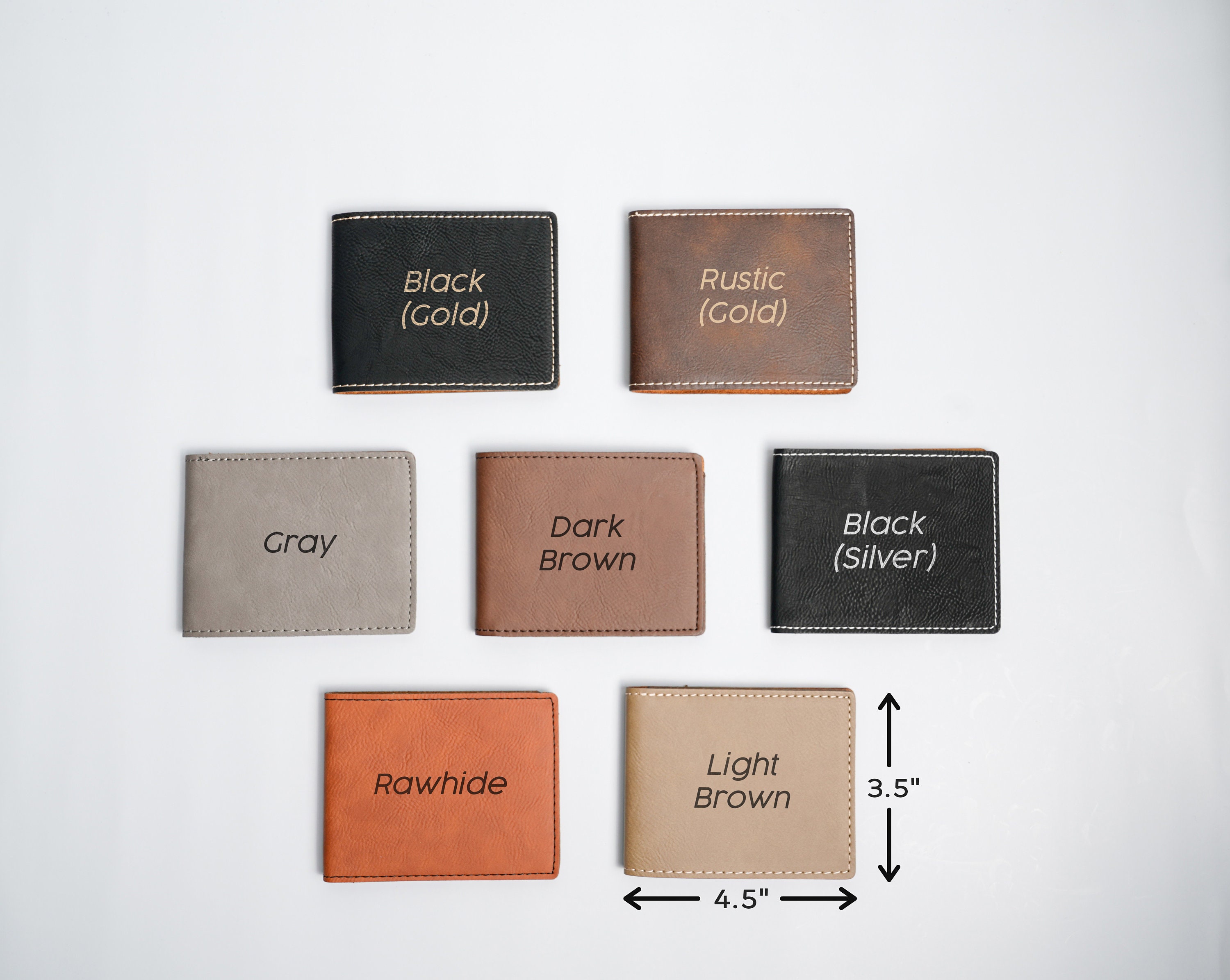 Custom Logo Engraved Bifold Leather Wallet, Company Logo Wallet ...