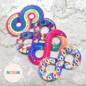 4 stück unendlich Regenbogen Atmung Aufkleber Ruhe sensorische Werkzeug Textur Selbstfürsorge Raue beruhigende Fidget Angst Relief Neurovielfalt Lehrer Geschenk