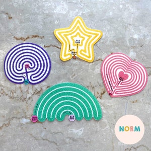 4 pc Labyrinth Breathing Stickers Calm Sensory Tool Texture Self-Care Adhesive Thick Rough Calming Fidget Anxiety Relief Finger Tracing