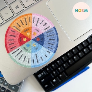 Ruota dei sentimenti arcobaleno Adesivo per la calma Texture sensoriale Adesivo per la cura di sé Spesso Ruvido Calmante Fidget Ansia Sollievo Tracciamento delle dita Stress