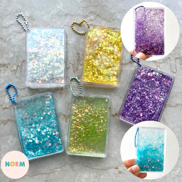 Glitter Liquid Motion Sensory Card Keychain Sensory Toy ADHD Quicksand Shaker Toy Stress Relief Calm Bottle Fidget Sensory Gift Party Favor