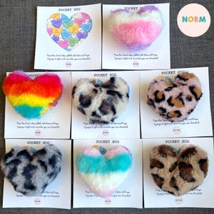 Furry Fluffy Pocket Hug Heart, Stress Reliever, Heart Plushie Plush, Hug Gift, Miss You Gift, Selfcare Pocket Squeeze Hug, Bridesmaid Gift
