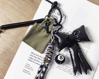 Trending Puffy Bow Mini Tote Rope Bag Charms, Paracord Designer Bag Charm, Bulky Stylish Bag Charm,Y2k Pop Chunky Bag Keychain Accessories