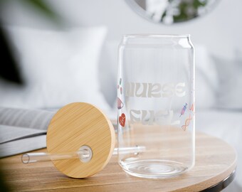 Nurse Fuel Glass Cup | Cute Cup | Gift For Her | Birthday | Newlywed Gift | Anniversary | Mothers Day Gift | Iced Coffee Cup