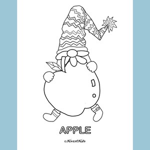 2201 - Holiday Fun: Holiday Elves Alphabet Colouring Pages / A to M Fruit Fun for Children (Ages 4-6) / digital download / LS