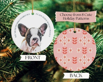 Dog ornament personalized Personalized pet ornament Custom dog ornament Custom pet ornament Personalized dog ornament (Pet Work XmasPattern)