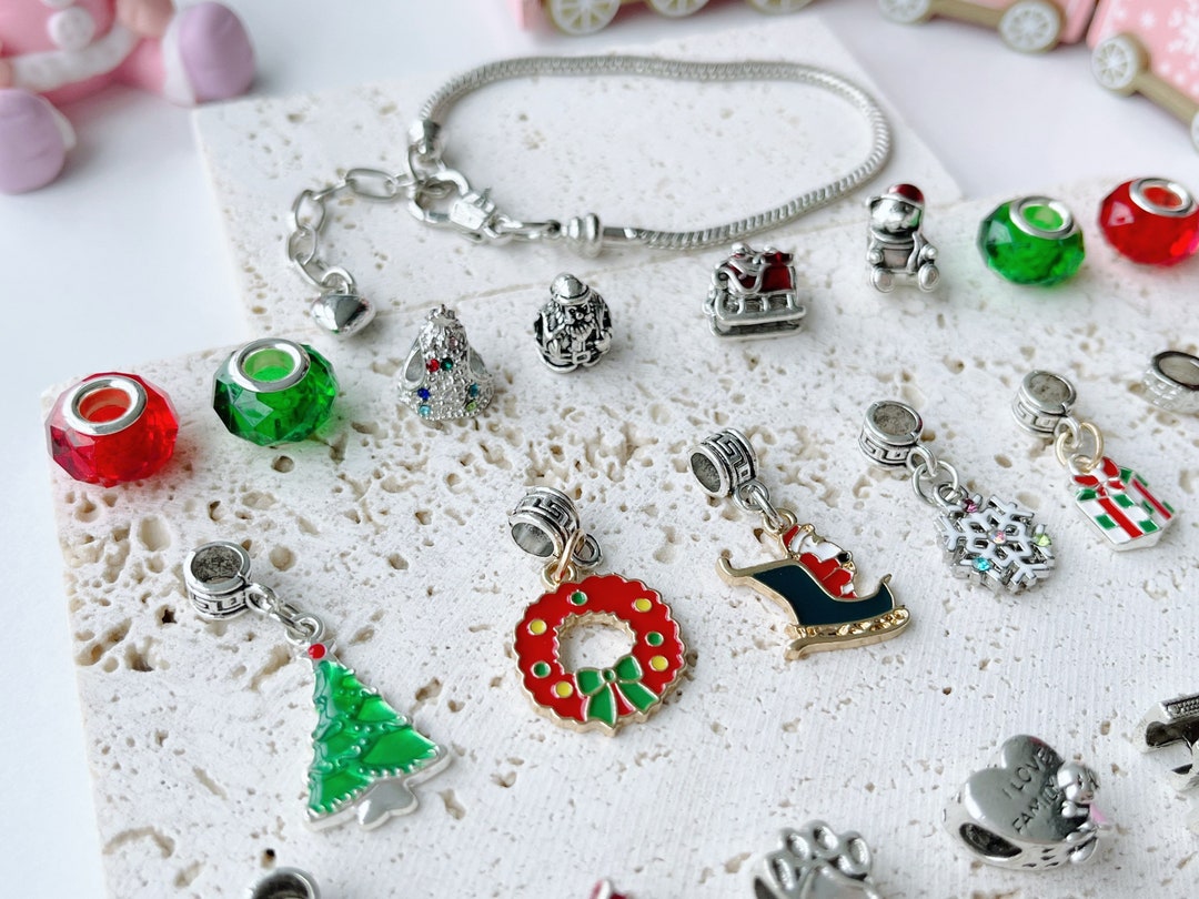 Christmas Charms Bracelet Making Kit, DIY Charms,handmade Bracelet Kit