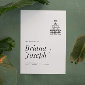 Editable Wedding Welcome Sign Template | Champagne Tower Canva Poster | Printable DIY or Custom | Modern Minimalist Wedding Sign