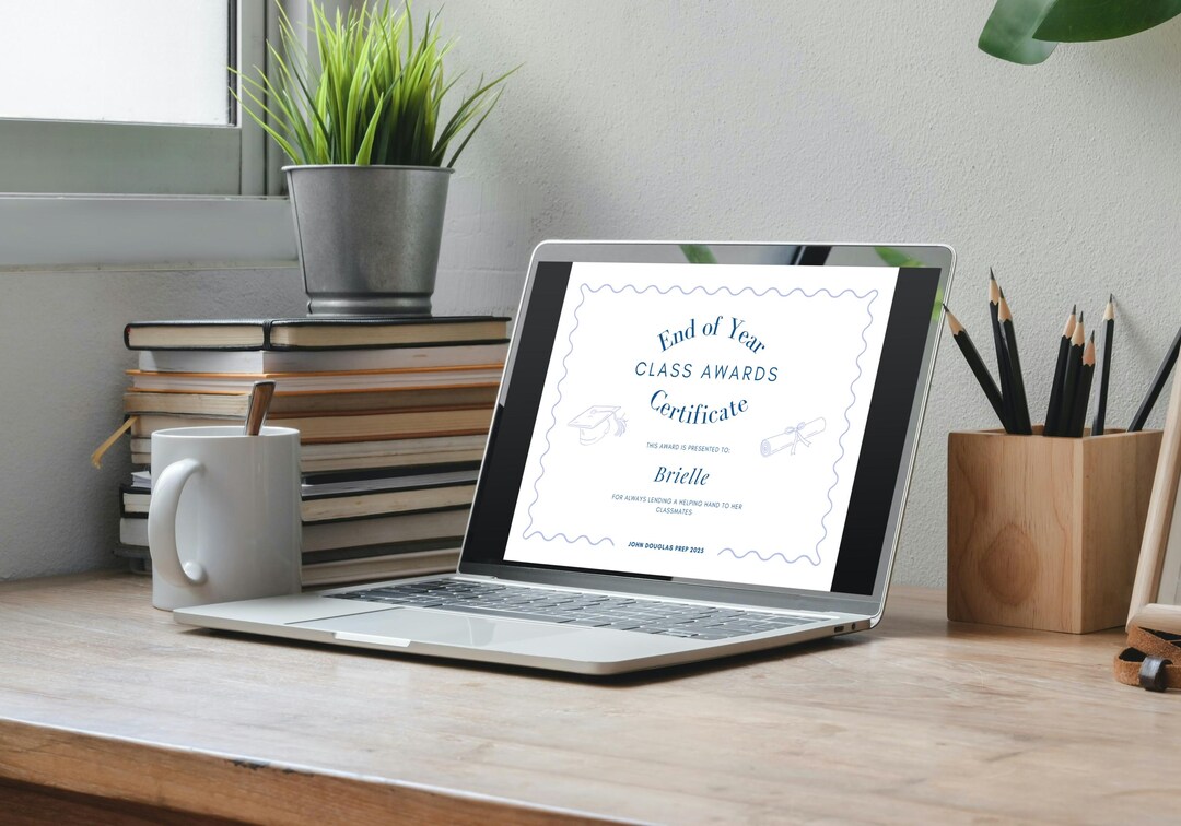 Editable End of Year Class Award Certificate: Canva Template (printable ...
