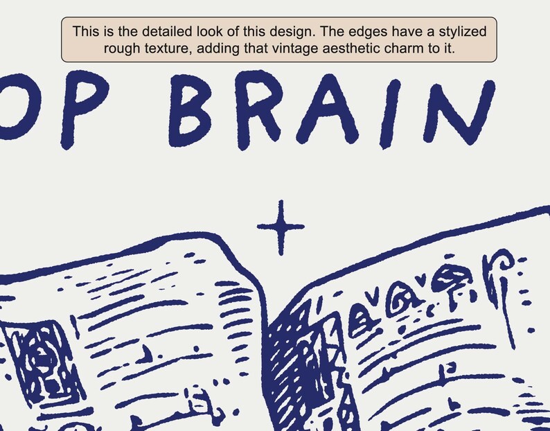 May include: A blue and white illustration of a newspaper with the text "OP BRAIN" above it. The edges of the illustration have a stylized rough texture.