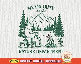 Camping Bear SVG PNG, Outdoorsy Graphic Tee Design (Digital Download)