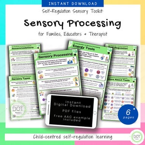 Sensory Processing Handouts, Self-Regulation, OT, Energy, Sensory Accommodations, Sensory Tools, Child, School, Home, Digital Download, pdf