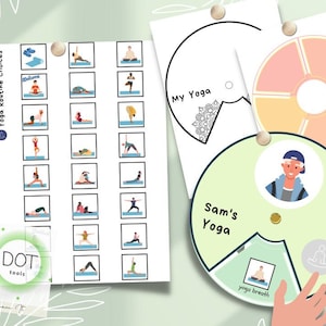 Yoga Visual Sequences & Spinners, Kids, Teens, Cards, Activity, Personalised, Self-Regulation, Sensory Tools, OT, Class, Home, AAC, pdf
