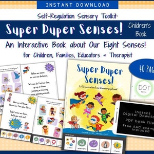 NOUVEAU My Super Duper Senses ! Livre pour enfants, 8 systèmes sensoriels, muscles, mouvement, intéroception, salle de classe, maison, ergothérapeute, imprimable, numérique pdf