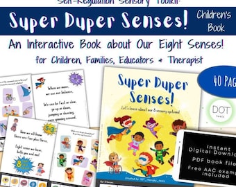 My Super Duper Senses! Children's Book, 8 Sensory Systems, Sensory Processing, Interoception, Classroom, Home, OT, Printable, Digital pdf