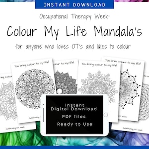 OT Week, Mandala, Colouring, Resources, Celebration, Occupational Therapy, Mindfulness, Calm, Decor, Printable, Digital Download, pdf