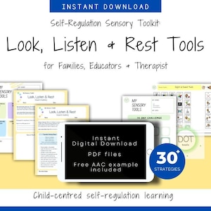 Sight & Sound Sensory Tools, Resources, Self Regulation, Rest, Auditory, Visual, OT, Classroom, Home, Kids, Printable, Digital Download, pdf