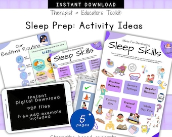 Sleep Skills: Readiness Activities, Rest, Relaxation, Sensory, Calming, Play, Planning, Night Routines, Regulation, visuals, Download, pdf