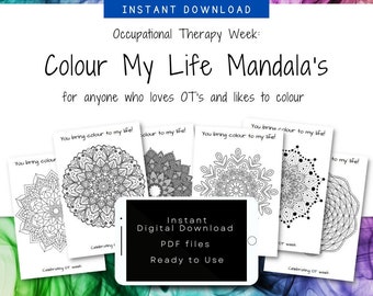 OT Week, Mandala, Colouring, Resources, Celebration, Occupational Therapy, Mindfulness, Calm, Decor, Printable, Digital Download, pdf