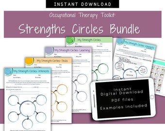 Strengths & Interests Goal Setting, My Strength Circles, Strengths-Based, OT, School, Classroom, Home, Child, visuals, Digital Download, pdf