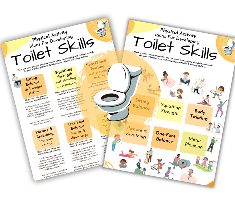 Toilet Skills Physical Activities, Pretoileting, Gross Motor, Body