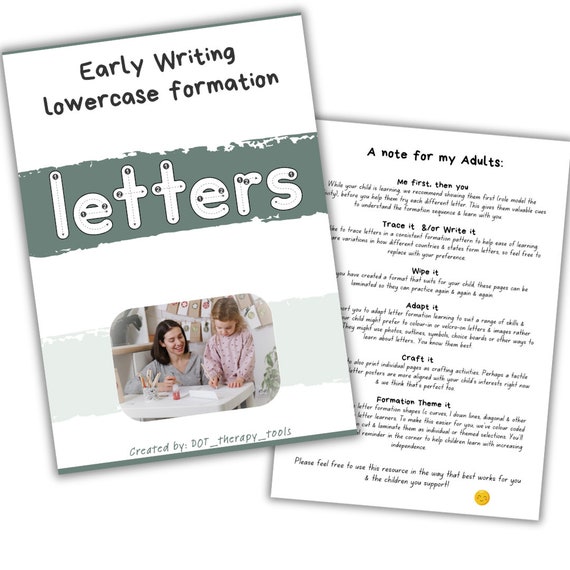 Letter Formation Resources, Lowercase, Early Writing Skills, Development, Fine motor, Adaptations, Child, OT, School, Digital Download, pdf