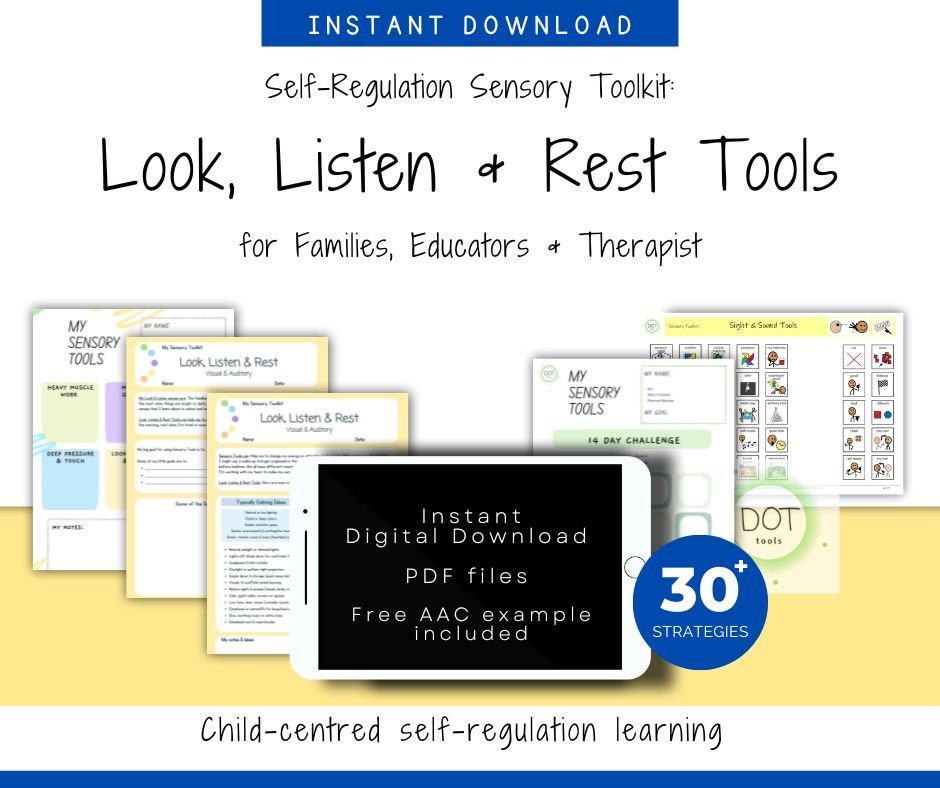 Selfregulation Sensory Tools Bundle Resources Children Etsy