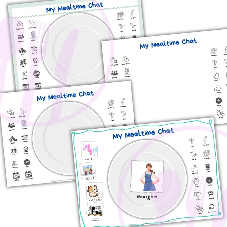 Mealtime Chat Placemats: Social Eating & Sensory Explorers, Noticing ...