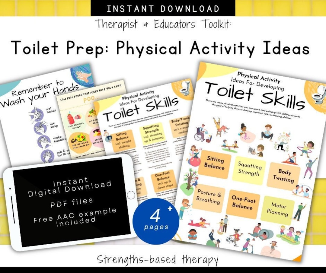 Toilet Skills Physical Activities, Pretoileting, Gross Motor, Body, Hand Washing, Constipation