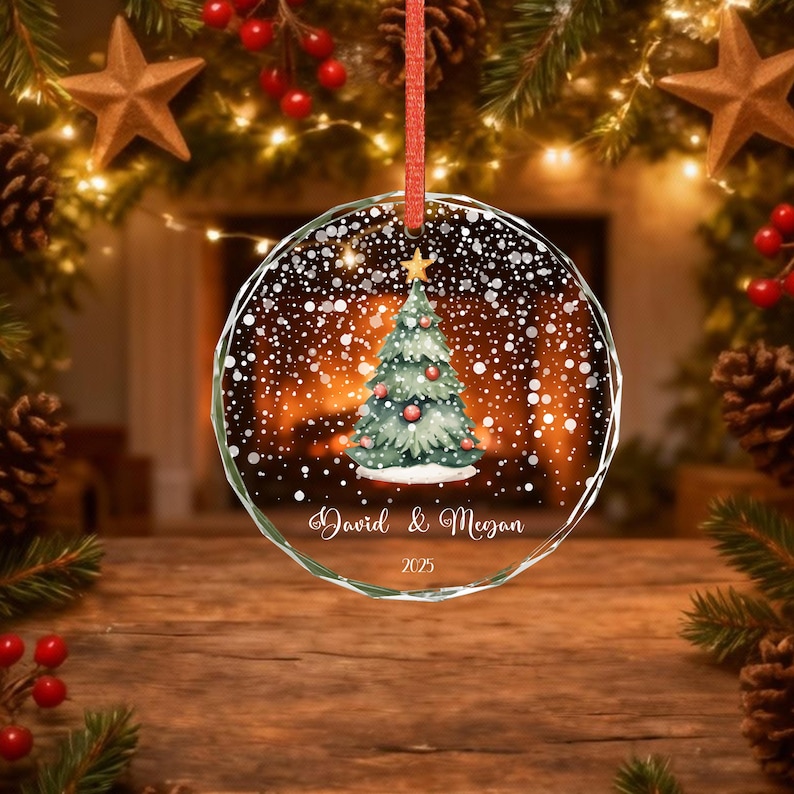 Personalized Glass Couples Ornament, Our First Christmas as Couple ...