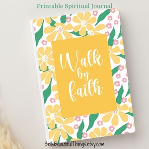 Christian Prayer Journal for Women Floral Design – Printable Bible Prompt Journal – Scripture Verse Quotes – Uplifting Faith Diary – PDF