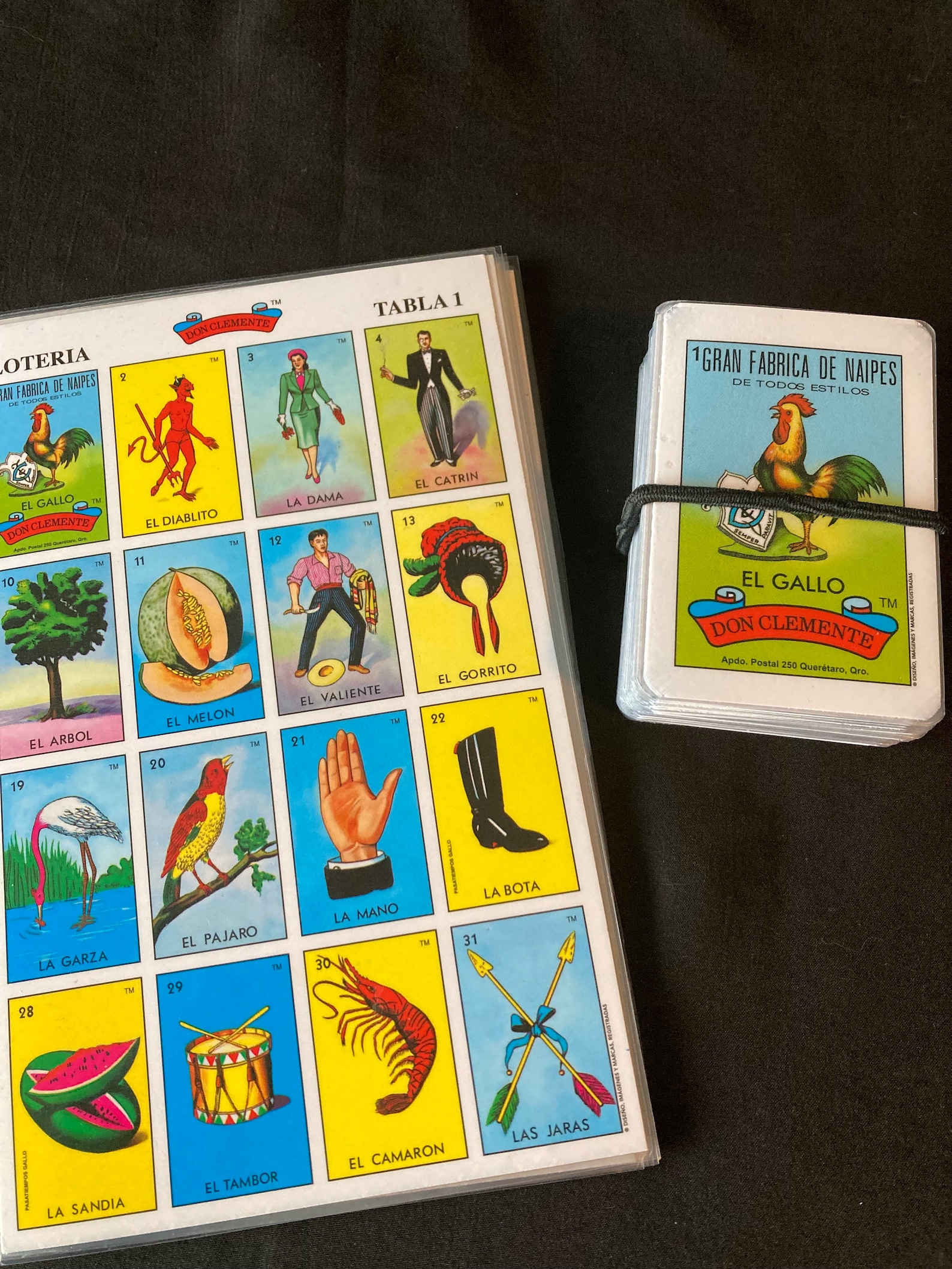 Loteria mexican bingo laminated includes tablets and playing cards etsy