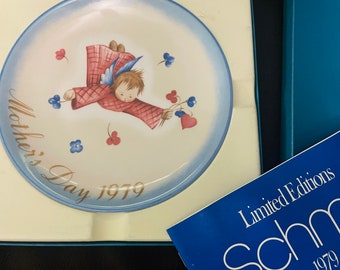 Piatto da collezione per la festa della mamma 1979, "regalo dei cherubini" Berta Hummel, Schmid