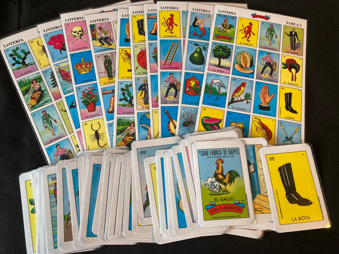 Loteria Mexican Bingo Laminated Includes Tablets and Playing Cards Etsy