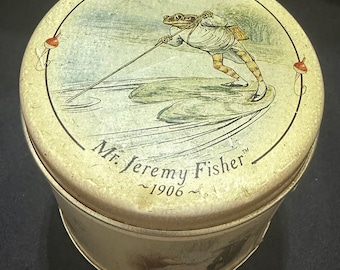 Scatola di latta di Beatrix Potter dedicata a Mr. Jeremy Fisher / Edizione limitata del 1997 / Frederick Warne / Oggetto da collezione Jelly Bean / Decorazione Cottagecore