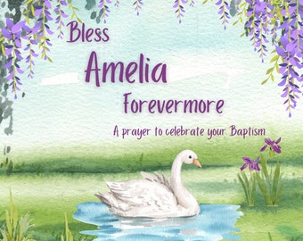 Personalized Baptism Book Christening Gift for Baby Girl