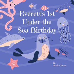 Personalized 1st Birthday Book | Under the Sea Theme | Custom Name Gift for Baby Girl or Boy