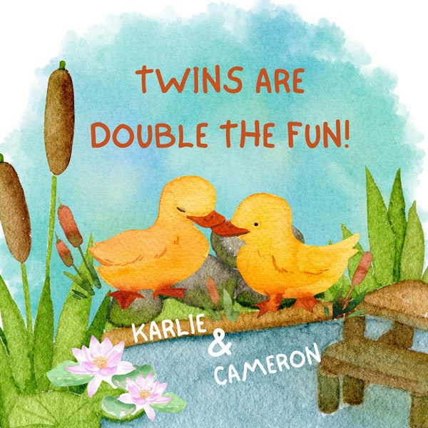 TWINS Personalized Baby Gift Book Newborn Twins Baby Shower Gift