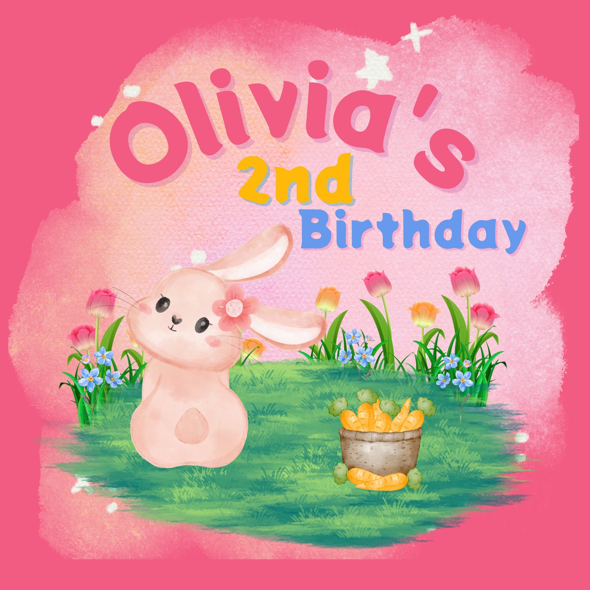 Personalized Bunny Rabbit Birthday Book: Gift for Little Girls