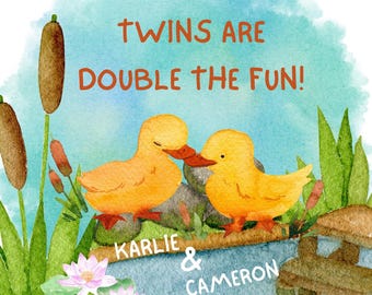 Personalized Twin Baby Book – Custom Keepsake for Newborn Twins