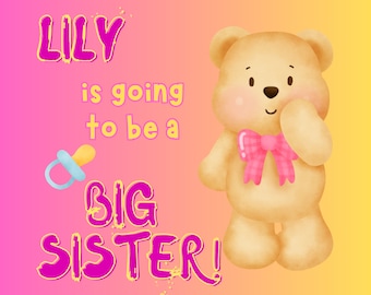 Personalized Big Sister Book - Becoming a Sibling Gift - New Baby Announcement Keepsake with Photo Dedication