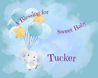 Personalized Baptism Gift Baby Blessing Book Christening Gift for Boy