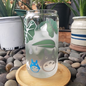 Glass Can Totoro Leaf Color Changing Bottle| Studio Ghibli anime| water bottle