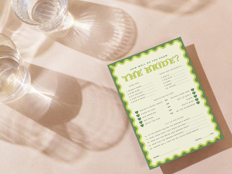 Shrek Bachelorette Spiel | Wie gut kennst du die Braut (Printable & Canva) Bild 2