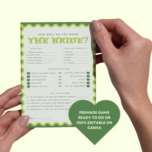 Shrek Bachelorette Spiel | Wie gut kennst du die Braut (Printable & Canva) Bild 3